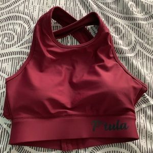 Sport bra by P’tula. Size small. Dark red (wine)